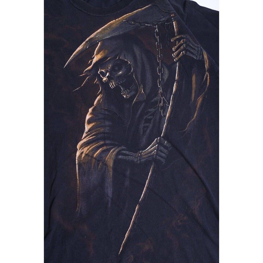 Vintage Fruit of the Loom Grim Reaper Graphic T-Shirt Black Gothic Horror XL - Picture 2 of 6
